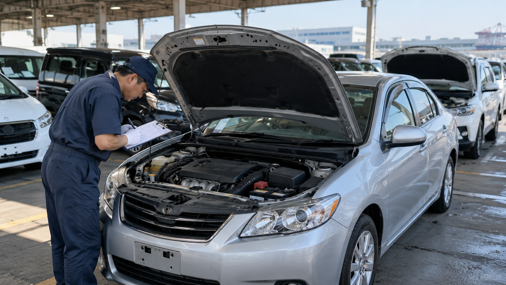 Checking the condition of a used car from Japan