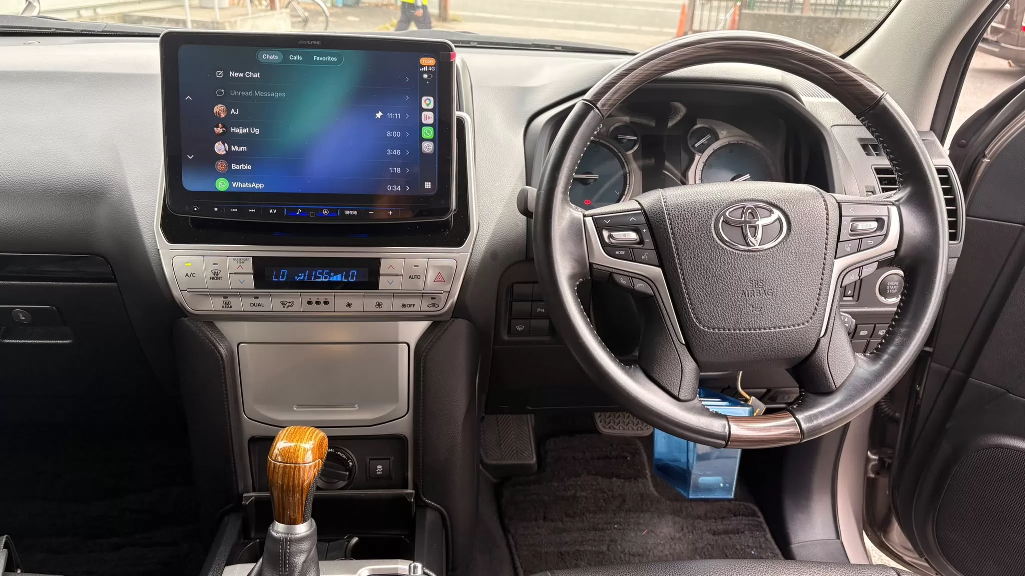 Toyota Land Cruiser Prado TX dashboard and infotainment display